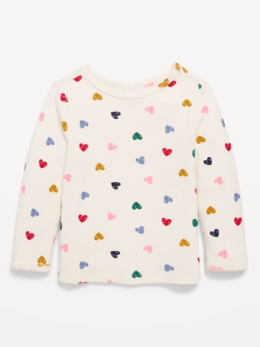 Voir une image plus grande du produit 1 de 1. T-shirt douillet gaufré à motif à manches longues pour toute-petite fille