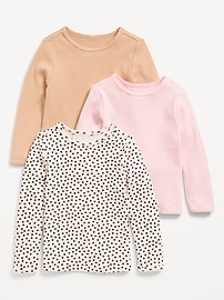Image number 1 showing, Long-Sleeve Waffle-Knit T-Shirt 3-Pack for Toddler Girls