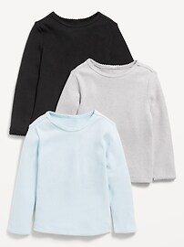 Image number 1 showing, Long-Sleeve Waffle-Knit T-Shirt 3-Pack for Toddler Girls