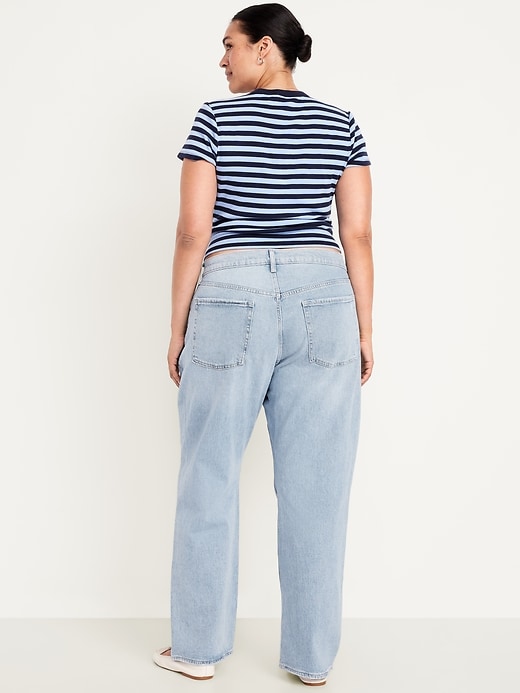 L'image numéro 7 présente Jean coupe droite détendue à taille basse moyenne