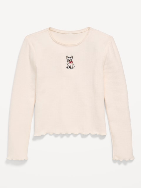 T-shirt UltraConfo à manches longues et à imprimé pour fille - Crème De La Crème