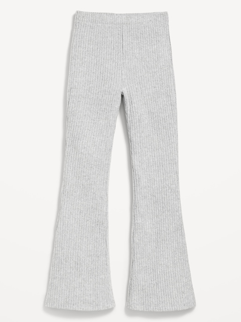 CozePlush High-Waisted Flare Leggings for Girls - Gray