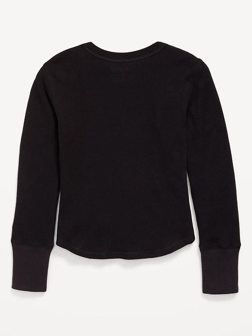 L'image numéro 2 présente T-shirt en tricot isotherme à manches longues et à logo imprimé pour fille