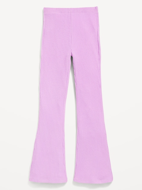 CozePlush High-Waisted Flare Leggings for Girls - Lavender