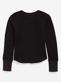 L'image numéro 2 présente T-shirt en tricot isotherme à manches longues et à logo imprimé pour fille