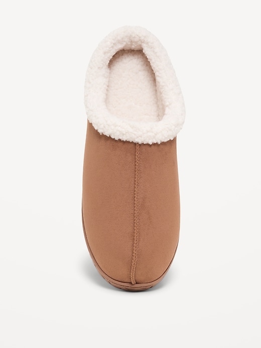 Image number 2 showing, Faux-Suede Sherpa-Lined Clog Slippers for Men