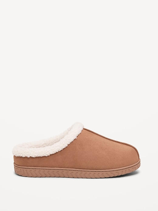 Image number 3 showing, Faux-Suede Sherpa-Lined Clog Slippers for Men