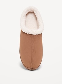 Image number 2 showing, Faux-Suede Sherpa-Lined Clog Slippers for Men