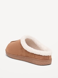Image number 4 showing, Faux-Suede Sherpa-Lined Clog Slippers for Men