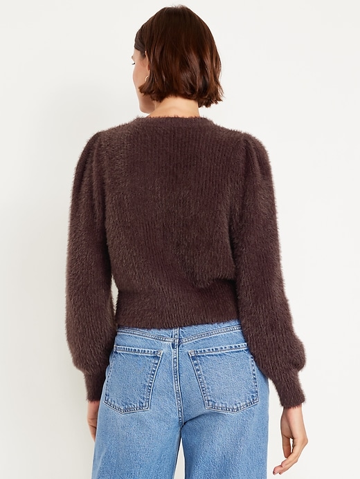 Image number 2 showing, Cropped Eyelash Cardigan Sweater