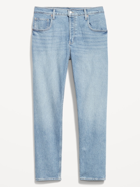 Mid-Rise Slouchy Straight Jeans - Medium Wash