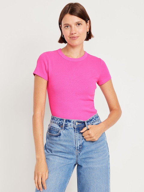 Snug Crop T-Shirt - Flamingo