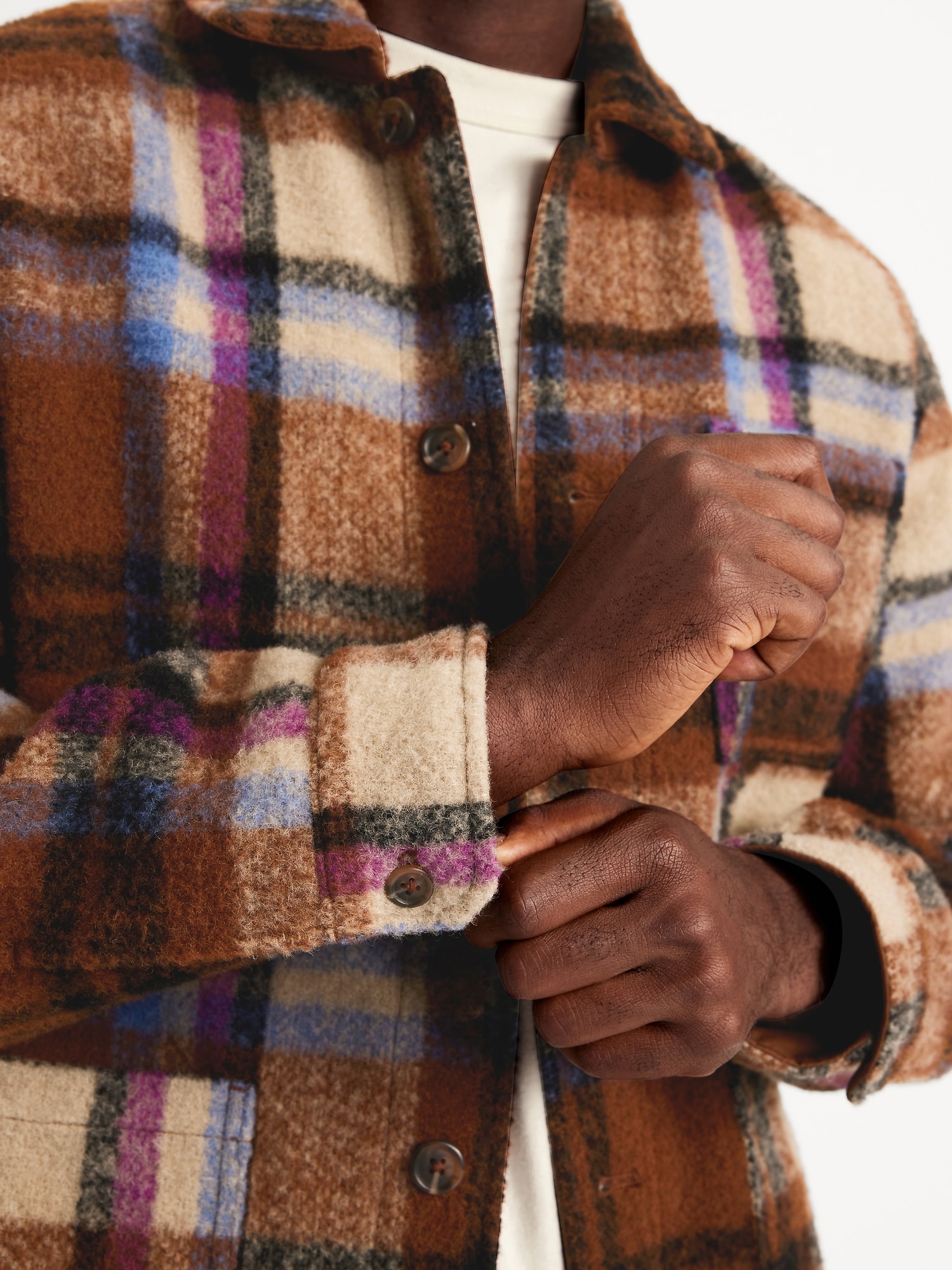 Wool-Blend Plaid Chore Jacket | Old Navy