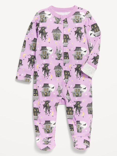 2-Way-Zip Sleep & Play Footed One-Piece for Baby - Haunted House (Match The Fam!)