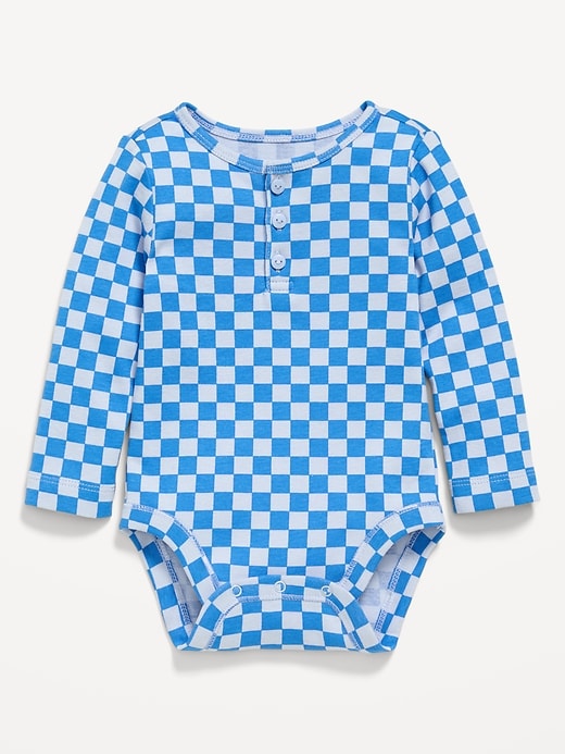 L'image numéro 1 présente Cache-couche henley à manches longues et à motif pour bébé