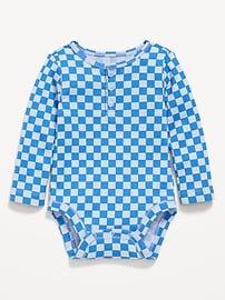 L'image numéro 1 présente Cache-couche henley à manches longues et à motif pour bébé