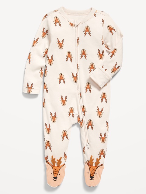 2-Way-Zip Sleep & Play Footed One-Piece for Baby - Reindeer