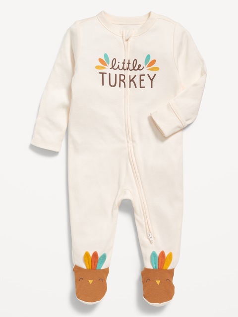 2-Way-Zip Sleep & Play Footed One-Piece for Baby - Turkey