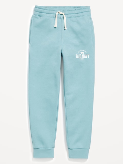 Gender-Neutral Logo-Graphic Jogger Sweatpants for Kids - Geyser
