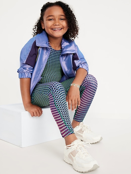 View large product image 1 of 5. High-Waisted PowerSoft 7/8-Length Side-Pocket Leggings for Girls