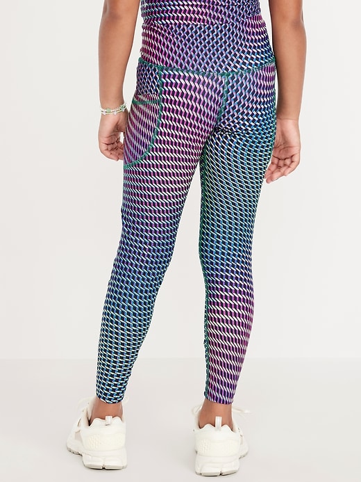 View large product image 2 of 5. High-Waisted PowerSoft 7/8-Length Side-Pocket Leggings for Girls