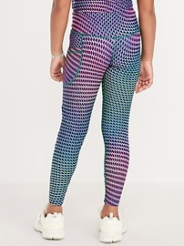 Image number 2 showing, High-Waisted PowerSoft 7/8-Length Side-Pocket Leggings for Girls