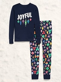 Image number 1 showing, Gender-Neutral Snug-Fit Graphic Pajama Set for Kids