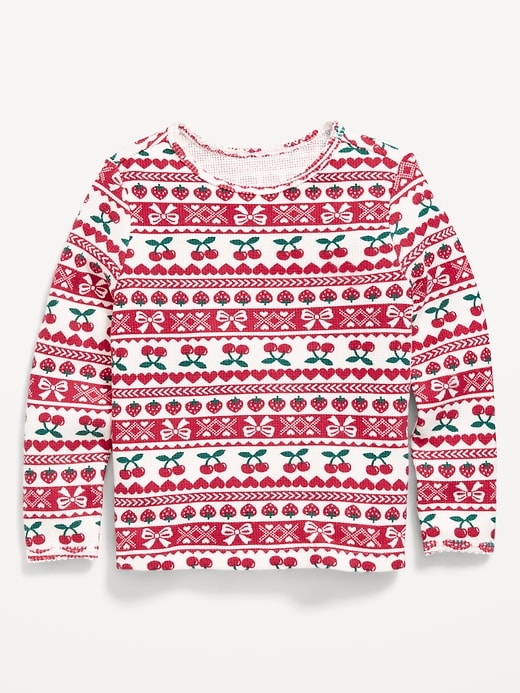 L'image numéro 1 présente T-shirt douillet gaufré à motif à manches longues pour toute-petite fille