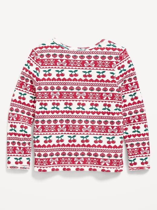 L'image numéro 2 présente T-shirt douillet gaufré à motif à manches longues pour toute-petite fille