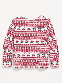 L'image numéro 2 présente T-shirt douillet gaufré à motif à manches longues pour toute-petite fille