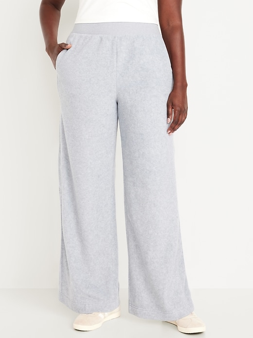 Image number 4 showing, Extra High-Waisted Microfleece Wide-Leg Pants