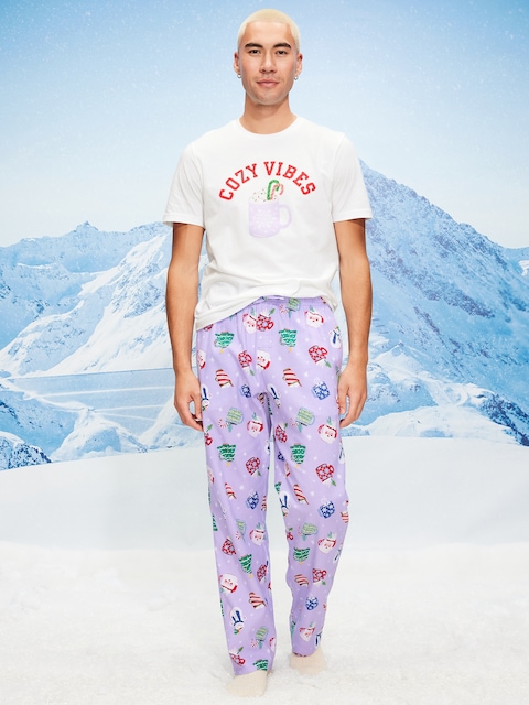 Flannel Pajama Pants for Men - Purple Mugs (Match The Fam!)