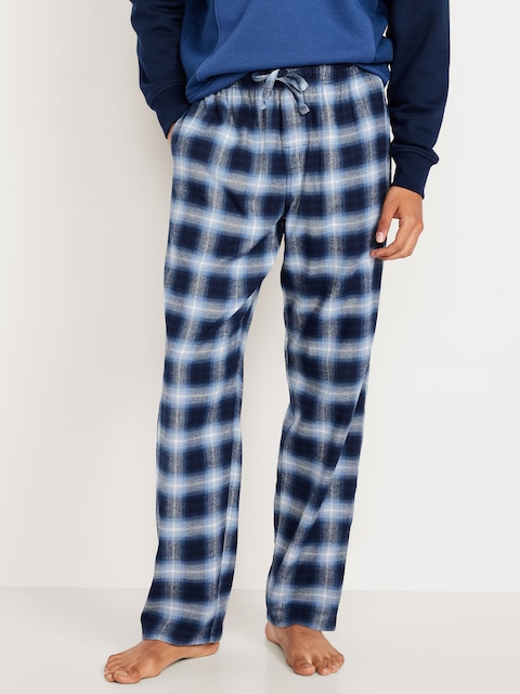 Pantalon de pyjama en flanelle pour homme - Carreaux Bleus Ombrés