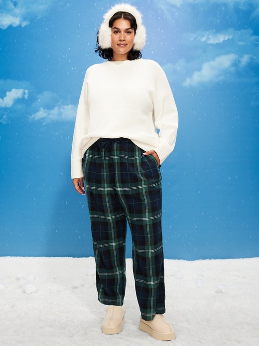 Image number 7 showing, Mid-Rise Plaid Flannel Pajama Pants for Women