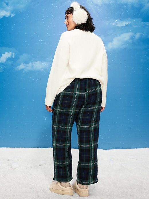 Image number 8 showing, Mid-Rise Plaid Flannel Pajama Pants for Women
