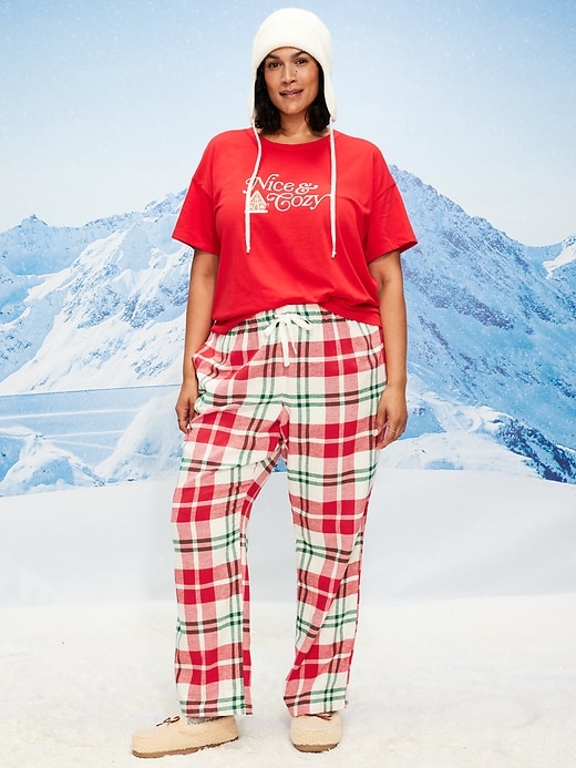 Image number 7 showing, Mid-Rise Plaid Flannel Pajama Pants for Women