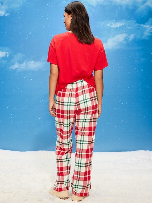 Image number 6 showing, Mid-Rise Plaid Flannel Pajama Pants for Women