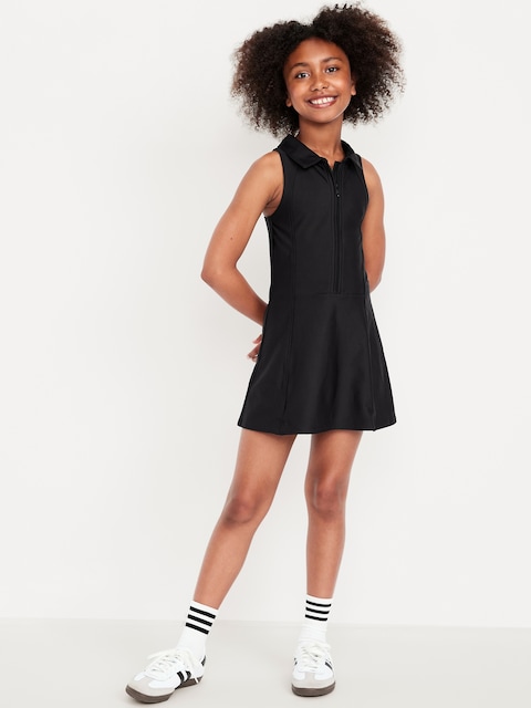 PowerSoft Sleeveless Polo Athletic Dress for Girls - Black Jack
