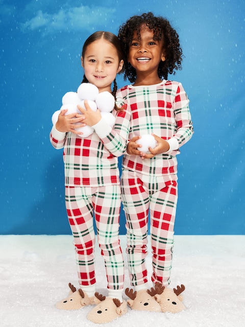 Printed Snug-Fit Pajama Set for Toddler & Baby - Red Plaid (Match The Fam!)