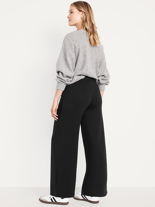 Image number 5 showing, High-Waisted Fleece-Lined Super Wide-Leg Pants