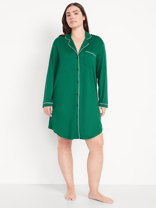 Image number 5 showing, Long-Sleeve Knit Sleep Shirt