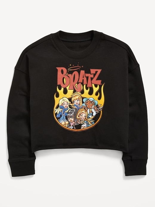 Image number 1 showing, Bratz™ Long-Sleeve Cropped Graphic T-Shirt for Girls