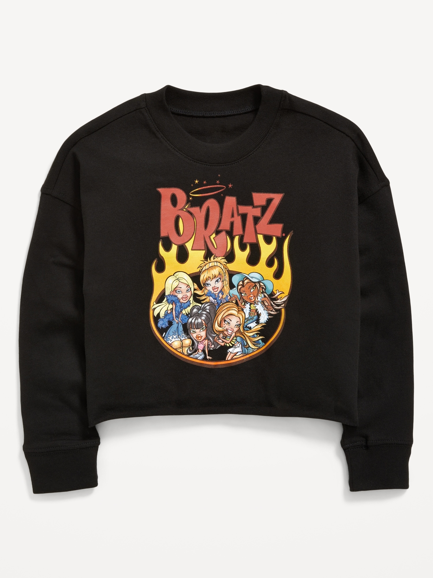 Bratz™ Long-Sleeve Cropped Graphic T-Shirt for Girls