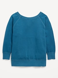 L'image numéro 4 présente Chandail long surdimensionné en coton ouaté à manches longues pour fille