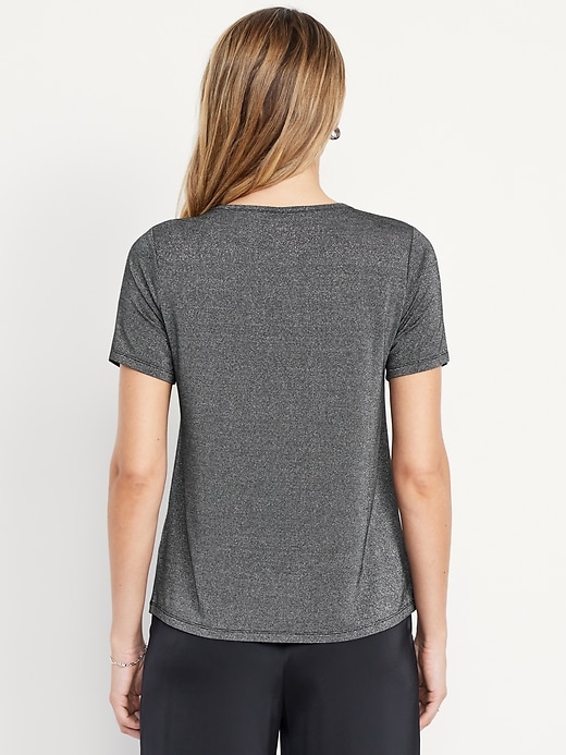 L'image numéro 2 présente T-shirt ras du cou luxueux scintillant