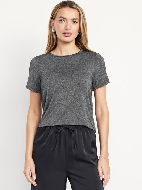 T-shirt ras du cou luxueux scintillant