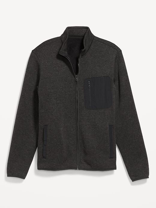 Image number 4 showing, Sherpa-Lined Fleece-Knit Jacket