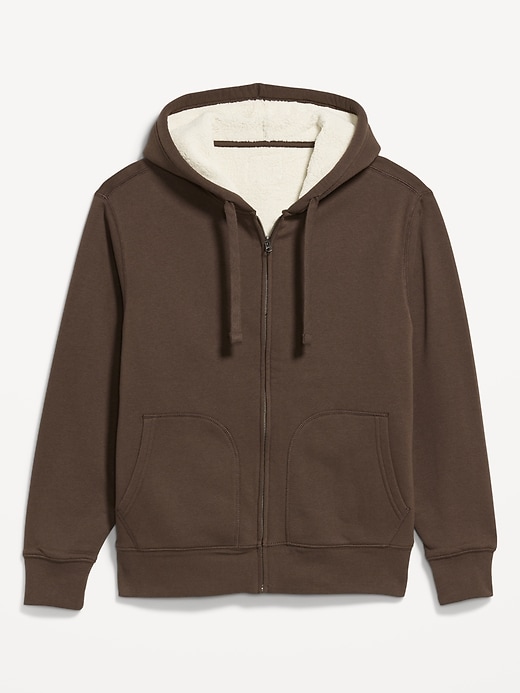 Image number 4 showing, Sherpa-Lined Fleece Zip Hoodie