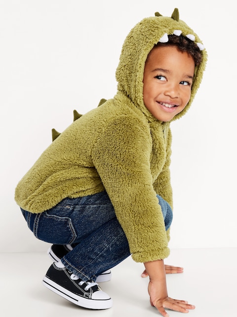 Critter Hooded Jacket for Toddler Boys - Olive Tapenade