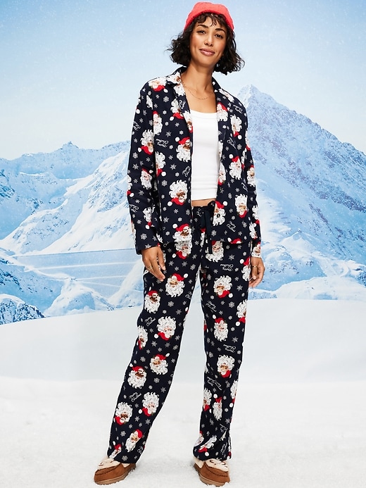 Image number 1 showing, Printed Flannel Pajama Pant Set for Women